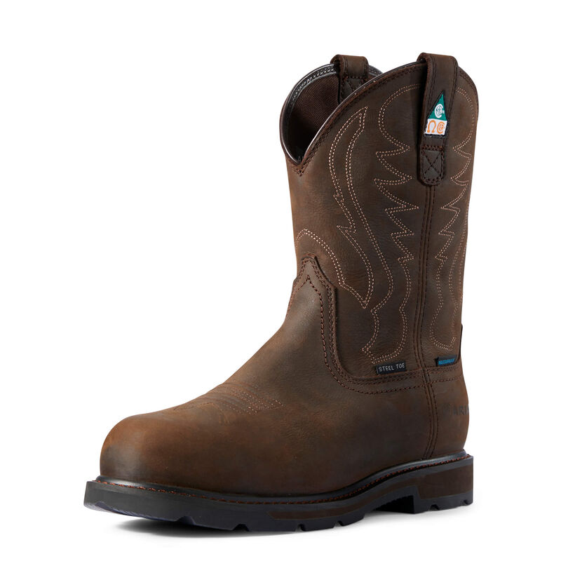 Botas De Trabajo Ariat Groundbreaker Csa Waterproof Steel Toe Marrones Oscuro Hombre - Chile 436-MQX